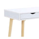 Writing Desk w Drawer & Open Cubby I White Top I Natural Brown 35"