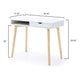Writing Desk w Drawer & Open Cubby I White Top I Natural Brown 35"
