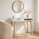 Writing Desk w Drawer & Open Cubby I White Top I Natural Brown 35"