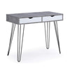 Writing Desk I 2 Drawers I White & Gray Marbling I Hairpin Legs 35"
