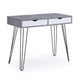 Writing Desk I 2 Drawers I White & Gray Marbling I Hairpin Legs 35"