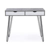 Writing Desk I 2 Drawers I White & Gray Marbling I Hairpin Legs 35"