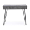 Writing Desk I 2 Drawers I White & Gray Marbling I Hairpin Legs 35"
