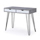 Writing Desk I 2 Drawers I White & Gray Marbling I Hairpin Legs 35"