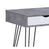 Writing Desk I 2 Drawers I White & Gray Marbling I Hairpin Legs 35"