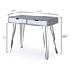 Writing Desk I 2 Drawers I White & Gray Marbling I Hairpin Legs 35"