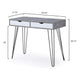Writing Desk I 2 Drawers I White & Gray Marbling I Hairpin Legs 35"