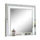 Pumi Dresser Mirror w LED | Glass Panel Trim | Ivory 38x44 Rectangular