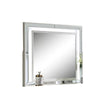 Pumi Dresser Mirror w LED | Glass Panel Trim | Ivory 38x44 Rectangular