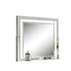 Pumi Dresser Mirror w LED | Glass Panel Trim | Ivory 38x44 Rectangular