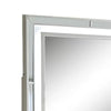 Pumi Dresser Mirror w LED | Glass Panel Trim | Ivory 38x44 Rectangular