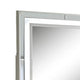 Pumi Dresser Mirror w LED | Glass Panel Trim | Ivory 38x44 Rectangular