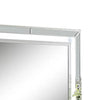 Pumi Dresser Mirror w LED | Glass Panel Trim | Ivory 38x44 Rectangular