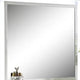 Pumi Dresser Mirror w LED | Glass Panel Trim | Ivory 38x44 Rectangular