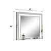 Pumi Dresser Mirror w LED | Glass Panel Trim | Ivory 38x44 Rectangular