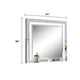 Pumi Dresser Mirror w LED | Glass Panel Trim | Ivory 38x44 Rectangular