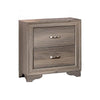 Aaz Nightst& | 2 Drawers | Silver H&les | Weathered Gray