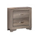 Aaz Nightst& | 2 Drawers | Silver H&les | Weathered Gray