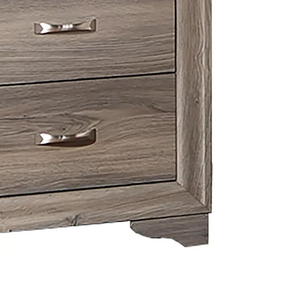 Aaz Nightst& | 2 Drawers | Silver H&les | Weathered Gray