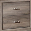 Aaz Nightst& | 2 Drawers | Silver H&les | Weathered Gray