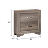 Aaz Nightst& | 2 Drawers | Silver H&les | Weathered Gray