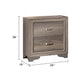 Aaz Nightst& | 2 Drawers | Silver H&les | Weathered Gray