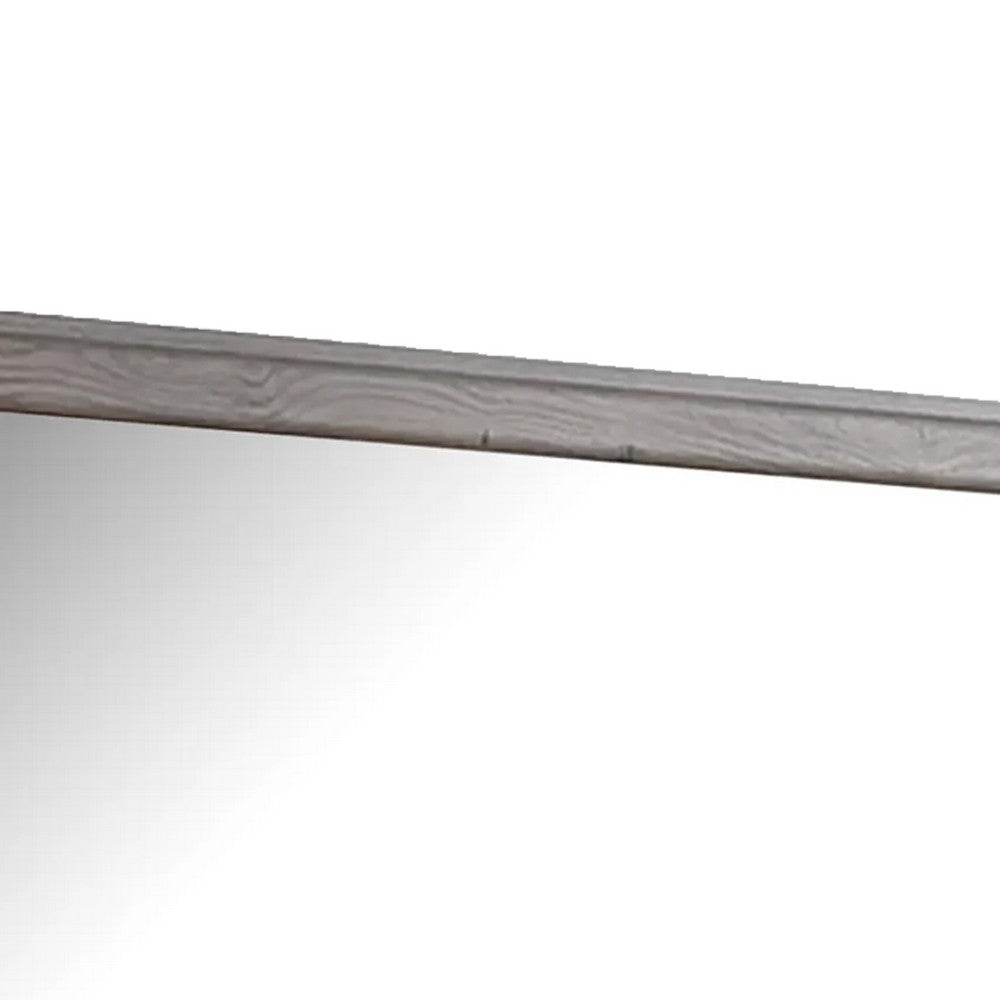 Aaz Dresser Mirror | Framed Design | Weathered Gray 37x47 Rectangular