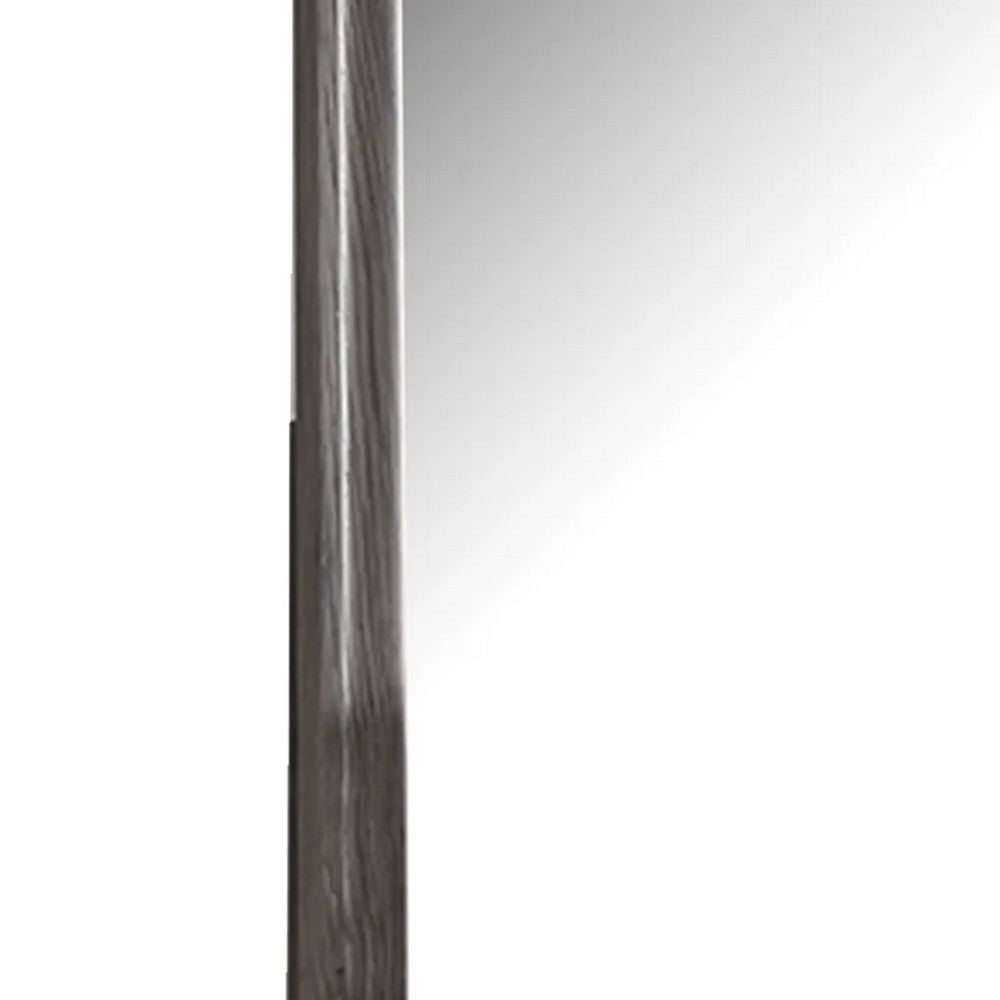 Aaz Dresser Mirror | Framed Design | Weathered Gray 37x47 Rectangular