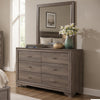 Aaz Dresser Mirror | Framed Design | Weathered Gray 37x47 Rectangular