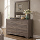 Aaz Dresser Mirror | Framed Design | Weathered Gray 37x47 Rectangular