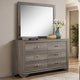 Aaz Dresser Mirror | Framed Design | Weathered Gray 37x47 Rectangular