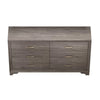 Aaz 58" Wide Dresser | 6 Drawers | Silver H&les | Weathered Gray