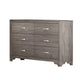 Aaz 58" Wide Dresser | 6 Drawers | Silver H&les | Weathered Gray