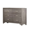 Aaz 58" Wide Dresser | 6 Drawers | Silver H&les | Weathered Gray