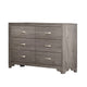 Aaz 58" Wide Dresser | 6 Drawers | Silver H&les | Weathered Gray