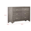 Aaz 58" Wide Dresser | 6 Drawers | Silver H&les | Weathered Gray