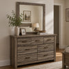 Ency Dresser Mirror | Framed Border | Textured Brown 38x43 Rectangular