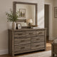 Ency Dresser Mirror | Framed Border | Textured Brown 38x43 Rectangular