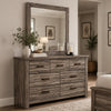 Ency Dresser Mirror | Framed Border | Textured Brown 38x43 Rectangular