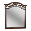 Ansa Arched Dresser Mirror | Carved Frame | Dark Cherry Brown Wood 37x41