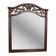 Ansa Arched Dresser Mirror | Carved Frame | Dark Cherry Brown Wood 37x41