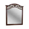 Ansa Arched Dresser Mirror | Carved Frame | Dark Cherry Brown Wood 37x41
