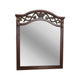 Ansa Arched Dresser Mirror | Carved Frame | Dark Cherry Brown Wood 37x41