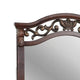 Ansa Arched Dresser Mirror | Carved Frame | Dark Cherry Brown Wood 37x41