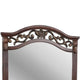 Ansa Arched Dresser Mirror | Carved Frame | Dark Cherry Brown Wood 37x41
