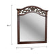 Ansa Arched Dresser Mirror | Carved Frame | Dark Cherry Brown Wood 37x41