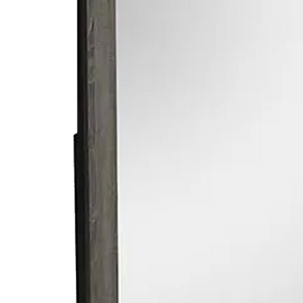 Luyi Dresser Mirror | Framed Border | Textured Foil Gray 35" Square