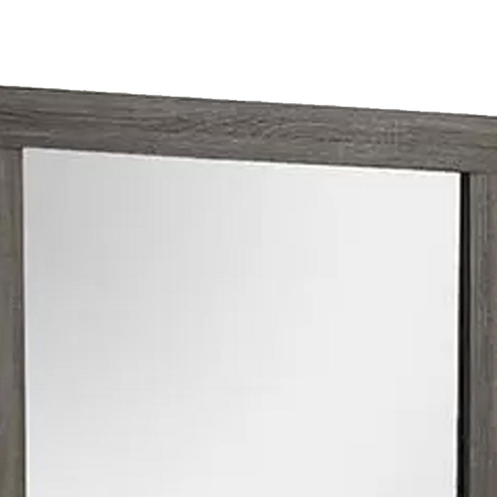 Luyi Dresser Mirror | Framed Border | Textured Foil Gray 35" Square