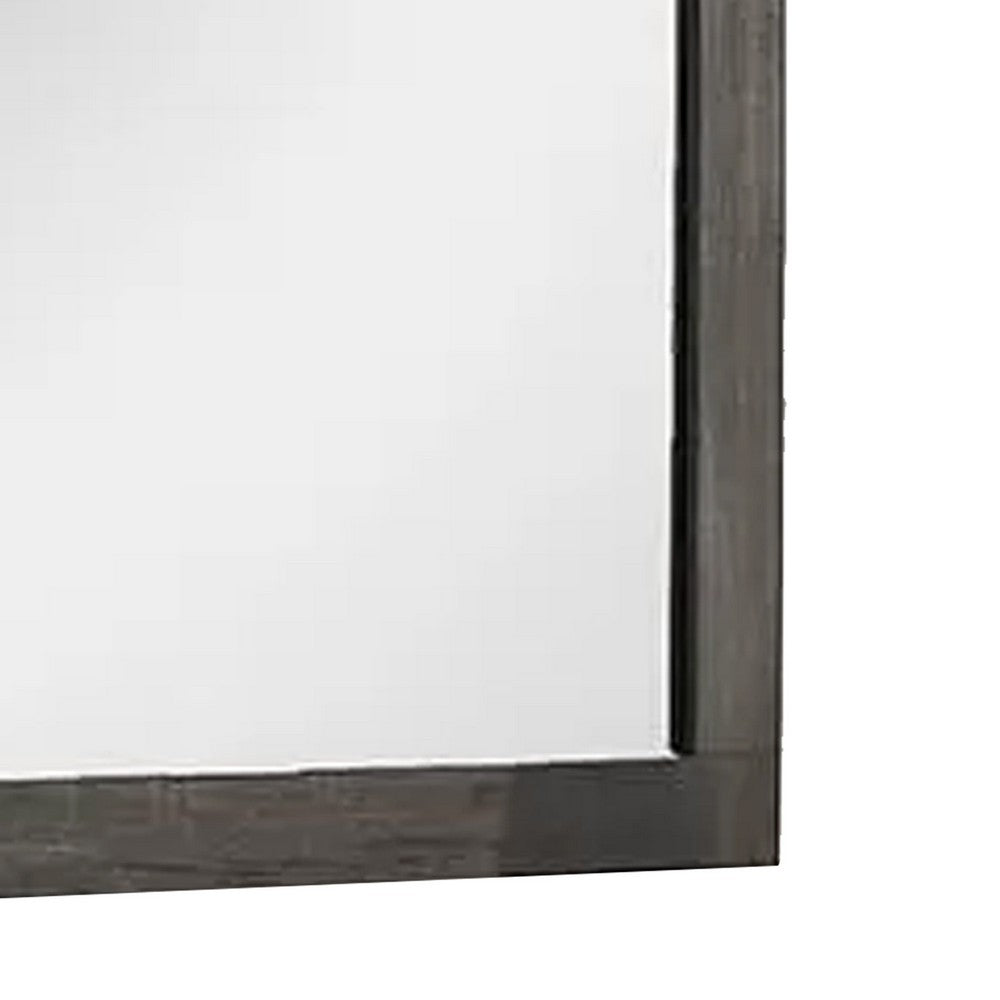 Luyi Dresser Mirror | Framed Border | Textured Foil Gray 35" Square