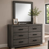 Luyi Dresser Mirror | Framed Border | Textured Foil Gray 35" Square